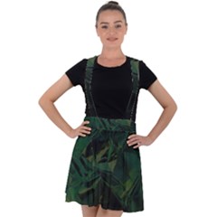 Sea Green Velvet Suspender Skater Skirt by LW323