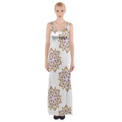 Flowers Pattern Thigh Split Maxi Dress