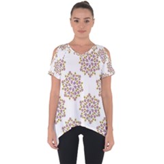 Flowers Pattern Cut Out Side Drop Tee by UniqueThings