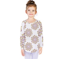 Flowers Pattern Kids  Long Sleeve Tee