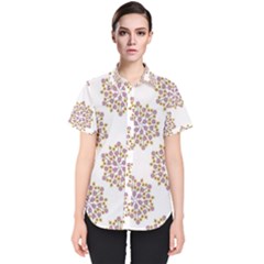 Flowers Pattern Women s Short Sleeve Shirt