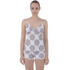 Flowers Pattern Tie Front Two Piece Tankini by UniqueThings