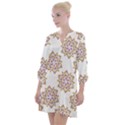 Flowers Pattern Open Neck Shift Dress View1