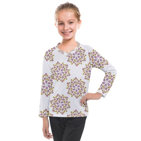 Flowers Pattern Kids  Long Mesh Tee by UniqueThings