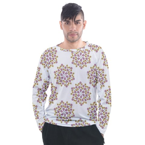 Flowers Pattern Men s Long Sleeve Raglan Tee by UniqueThings