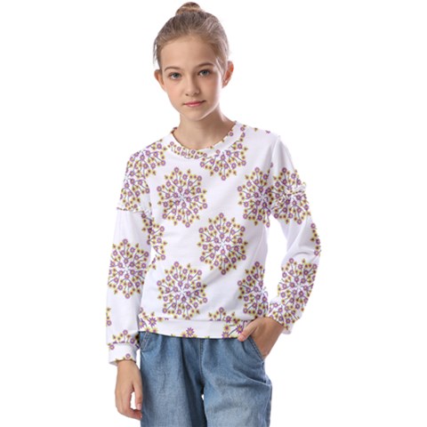 Flowers Pattern Kids  Long Sleeve Tee With Frill  by UniqueThings