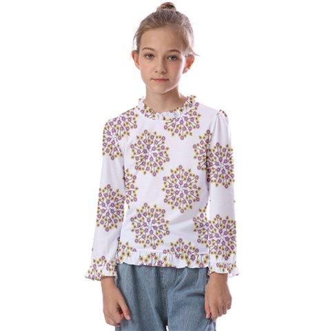 Flowers Pattern Kids  Frill Detail Tee by UniqueThings