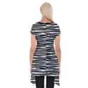 Zebra stripes, black and white asymmetric lines, wildlife pattern Short Sleeve Side Drop Tunic View2