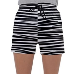 Zebra Stripes, Black And White Asymmetric Lines, Wildlife Pattern Sleepwear Shorts by Casemiro