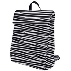 Zebra Stripes, Black And White Asymmetric Lines, Wildlife Pattern Flap Top Backpack by Casemiro