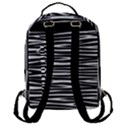 Zebra stripes, black and white asymmetric lines, wildlife pattern Flap Pocket Backpack (Large) View3