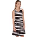 Zebra stripes, black and white asymmetric lines, wildlife pattern Knee Length Skater Dress With Pockets View3