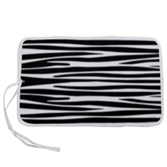 Zebra Stripes, Black And White Asymmetric Lines, Wildlife Pattern Pen Storage Case (m) by Casemiro