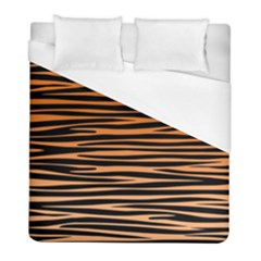 Tiger Stripes, Black And Orange, Asymmetric Lines, Wildlife Pattern Duvet Cover (full/ Double Size) by Casemiro