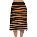 Tiger stripes, black and orange, asymmetric lines, wildlife pattern Velvet Flared Midi Skirt View2