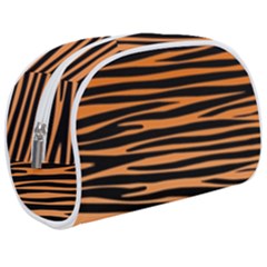 Tiger Stripes, Black And Orange, Asymmetric Lines, Wildlife Pattern Make Up Case (medium) by Casemiro