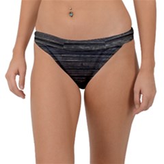 Wooden Linear Geometric Design Band Bikini Bottom