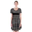 Wooden Linear Geometric Design Short Sleeve V-neck Flare Dress View1