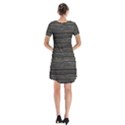 Wooden Linear Geometric Design Short Sleeve V-neck Flare Dress View2