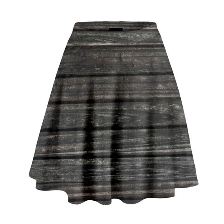 Wooden Linear Geometric Design High Waist Skirt