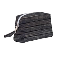 Wooden Linear Geometric Design Wristlet Pouch Bag (medium)