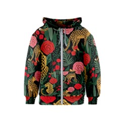 Leopardrose Kids  Zipper Hoodie