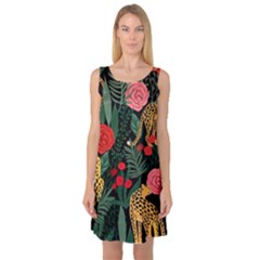 Leopardrose Sleeveless Satin Nightdress