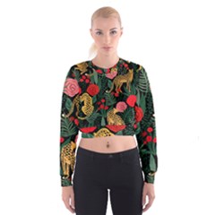 Leopardrose Cropped Sweatshirt