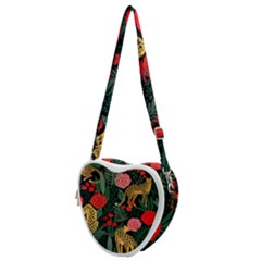 Leopardrose Heart Shoulder Bag by PollyParadise