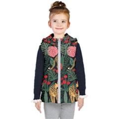 Leopardrose Kids  Hooded Puffer Vest