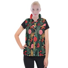 Leopardrose Women s Button Up Vest