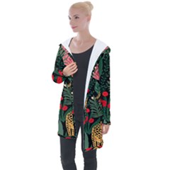 Leopardrose Longline Hooded Cardigan by PollyParadise