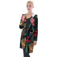 Leopardrose Hooded Pocket Cardigan by PollyParadise