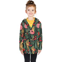 Leopardrose Kids  Double Breasted Button Coat by PollyParadise