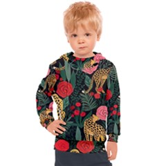 Leopardrose Kids  Hooded Pullover by PollyParadise