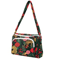 Leopardrose Front Pocket Crossbody Bag by PollyParadise