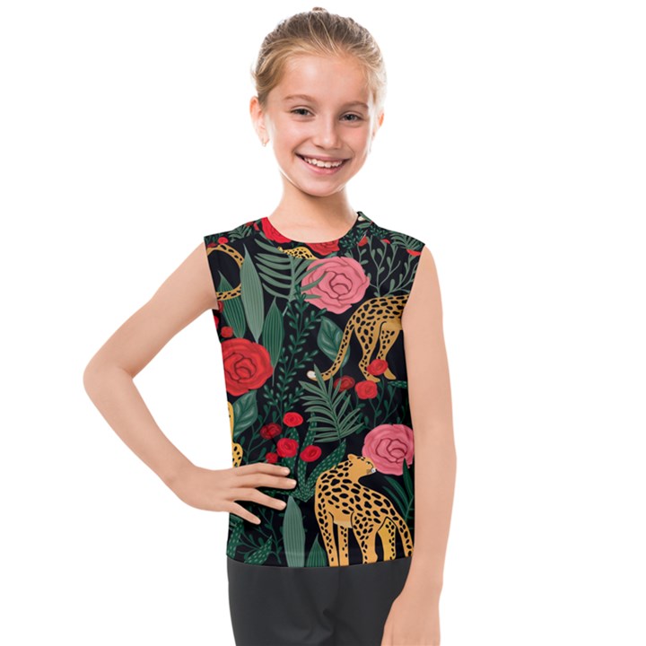 Leopardrose Kids  Mesh Tank Top