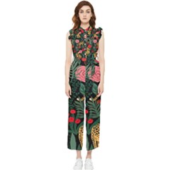 Leopardrose Women s Frill Top Jumpsuit