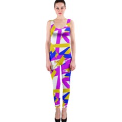 Colored Stripes One Piece Catsuit by UniqueThings