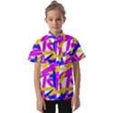 colored stripes Kids  Short Sleeve Shirt View1