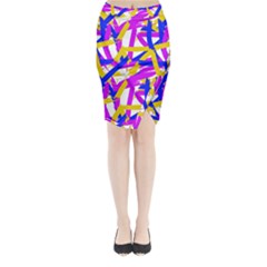 Colored Stripes Midi Wrap Pencil Skirt by UniqueThings