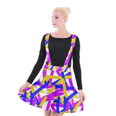 Colored Stripes Suspender Skater Skirt by UniqueThings