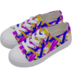 Colored Stripes Kids  Low Top Canvas Sneakers by UniqueThings