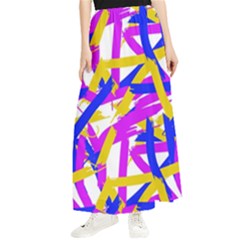 Colored Stripes Maxi Chiffon Skirt by UniqueThings