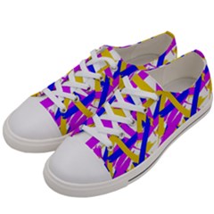 Colored Stripes Women s Low Top Canvas Sneakers by UniqueThings