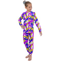 Colored Stripes Kids  Long Sleeve Set  by UniqueThings