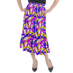 Colored Stripes Midi Mermaid Skirt by UniqueThings