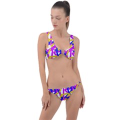 Colored Stripes Ring Detail Crop Bikini Set by UniqueThings