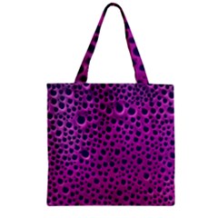 Purple Abstract Print Design Zipper Grocery Tote Bag