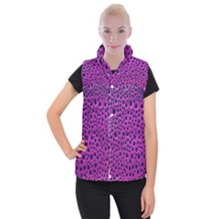 Purple Abstract Print Design Women s Button Up Vest by dflcprintsclothing